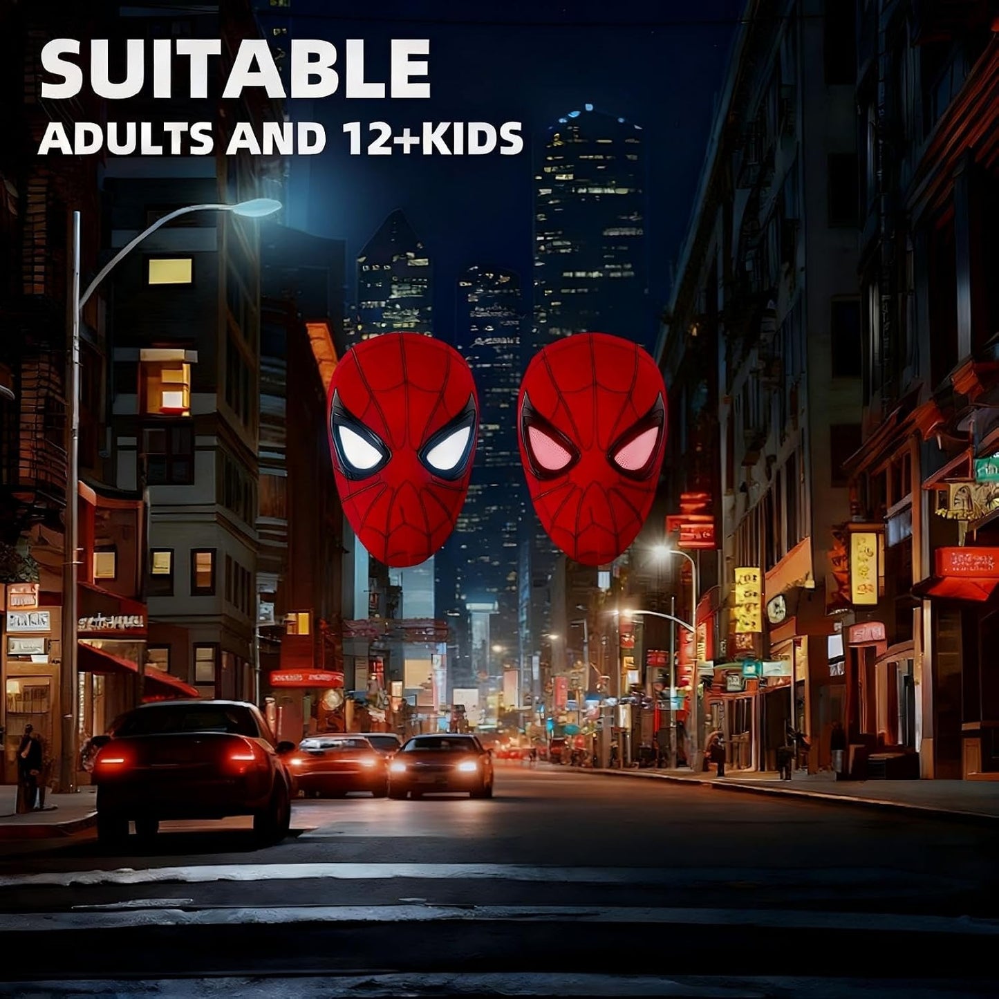 LED Light‑Up Spider Mask for Superhero Fans