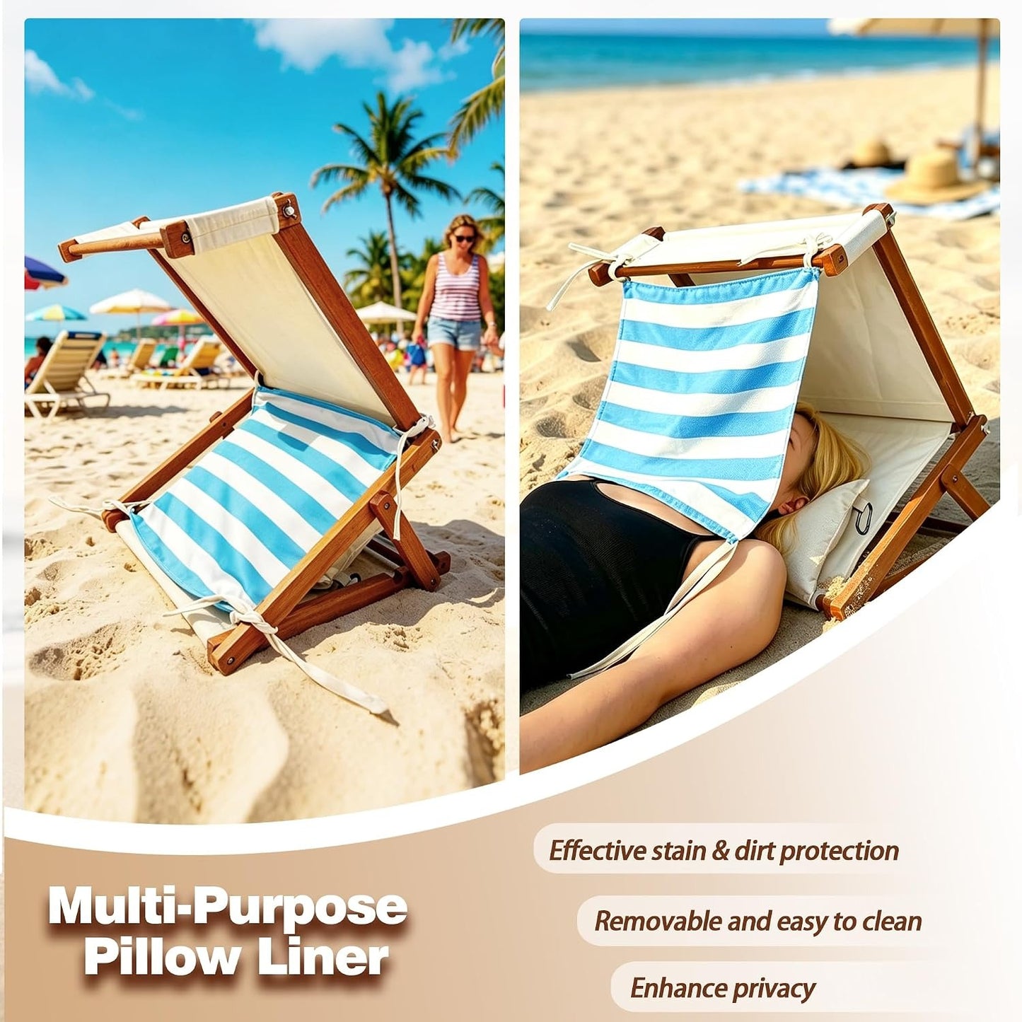 Ergonomic Neck Support Pillow for Beach Camping Pool