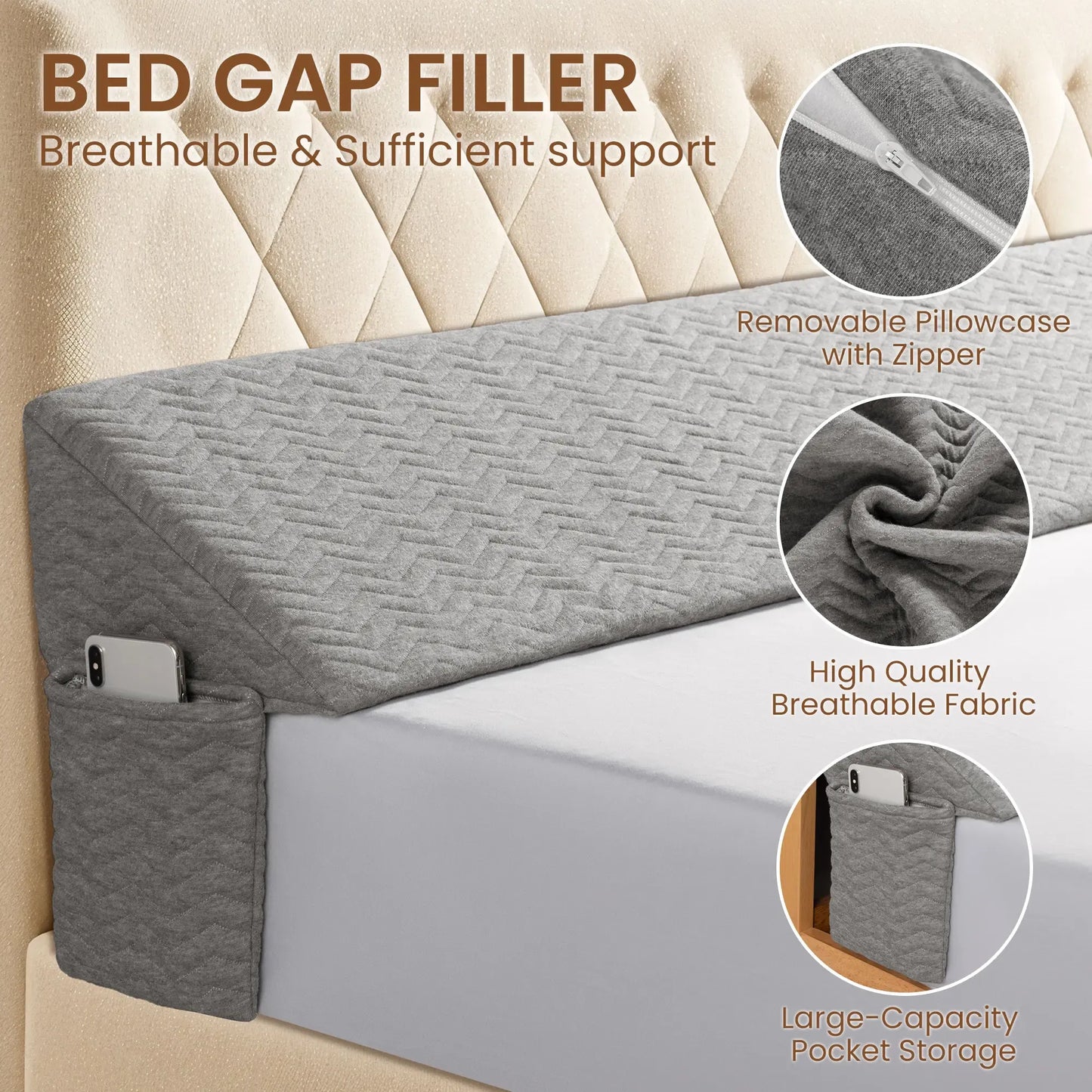 Bed Wedge Pillow Mattress Gap Filler