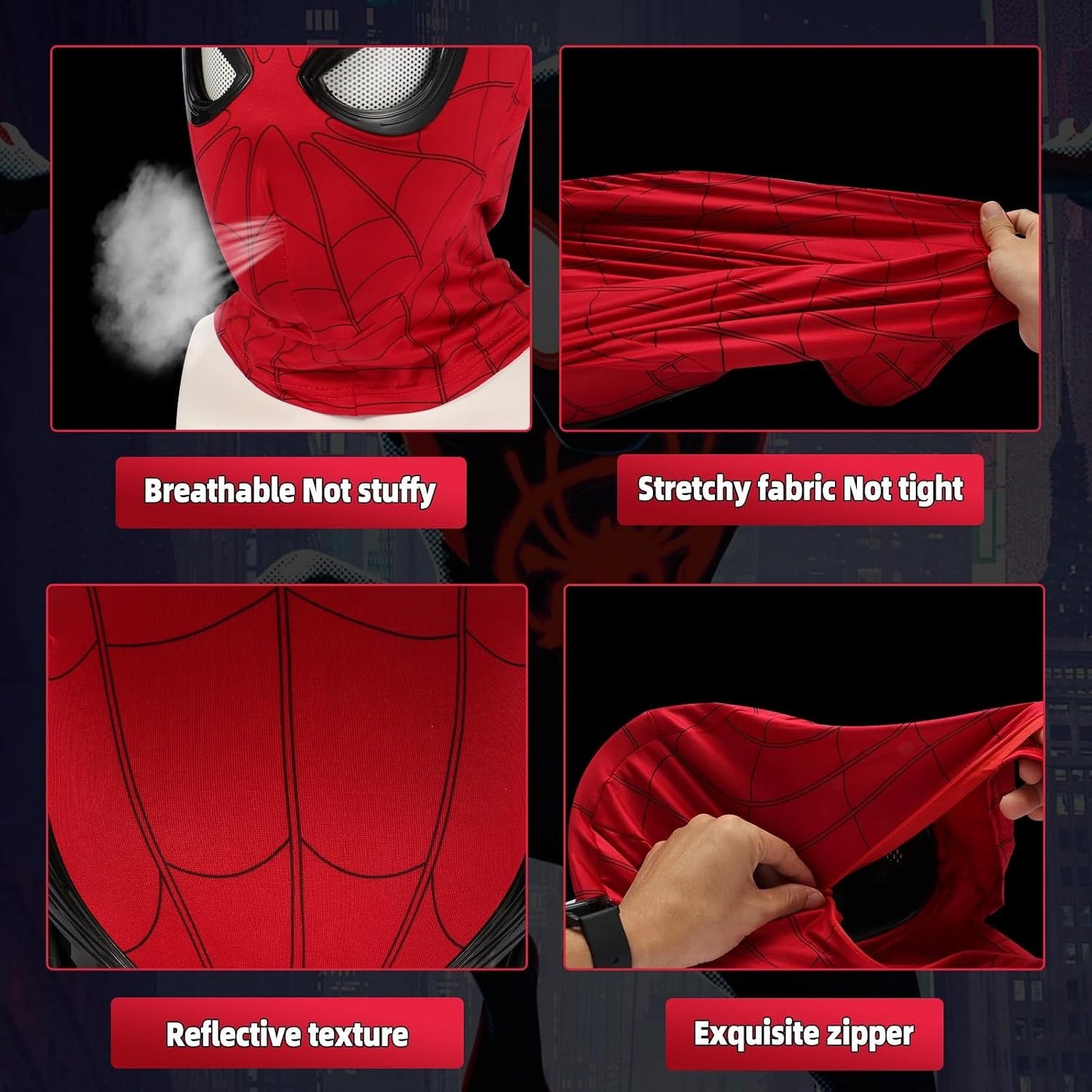 LED Light‑Up Spider Mask for Superhero Fans